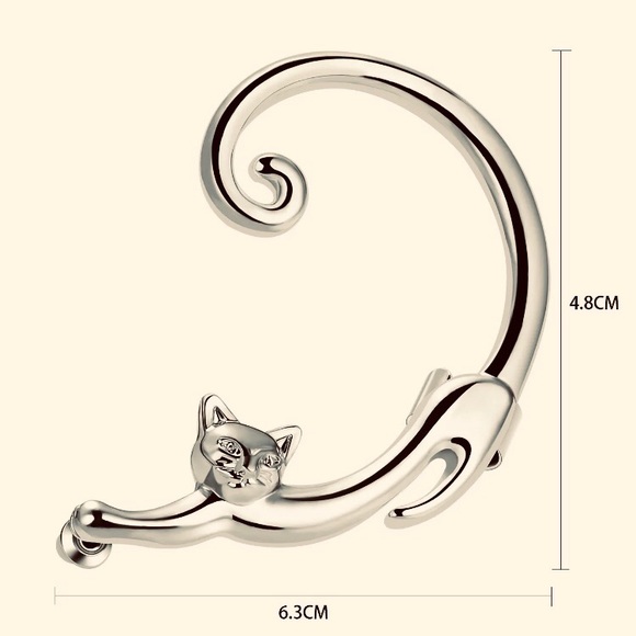 Gold Cat Ear Cuff Earring - Picture 5 of 5